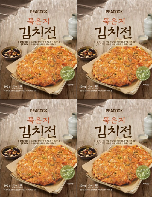 피코크 묵은지김치전 390g, 4개