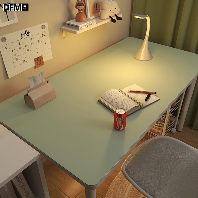 DFMEI 皮革電腦桌墊, 1個, 80x160cm, 抹茶綠【荷蘭絨底】