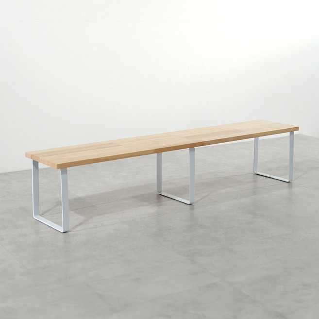 원목 화분 다이 진열대 300x1200mm 높이25cm, 1단, 고무나무상판(화이트받침)