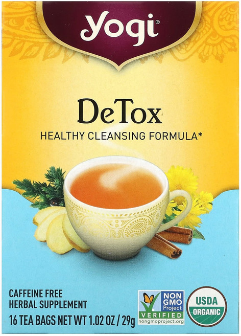 Yogi Tea Detox 카페인 무함유 티백 16개 29g(1.02oz), YogiTeaDetox카페인무함유티백16개29g102o, 1개