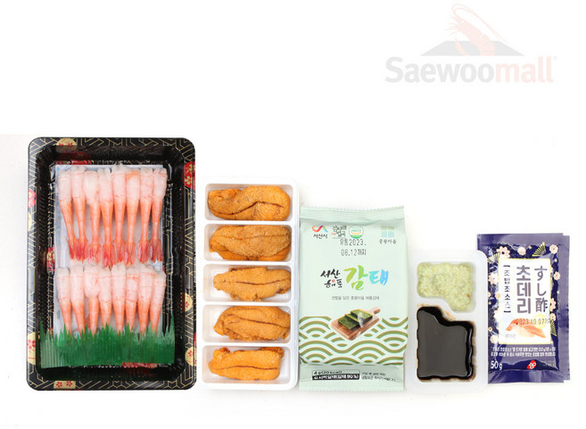 새우몰 오마카세 국내산단새우(중)100g 우니100g 감태 생와사비 회간장 초대리 단새우니, 1개