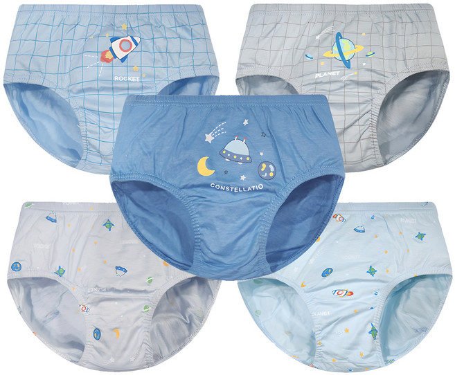 딩동댕키즈 남아용 우주여행 순면 삼각팬티 5종 세트