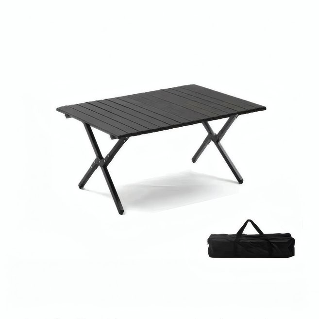 프란다스 아웃도어 캠핑의자 테이블 세트, 블랙