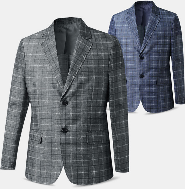 남성 여름 사각 체크 콤비 자켓 마이 YCO09 중년