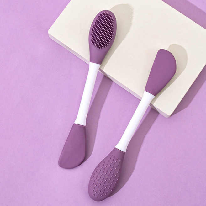 아이루리 듀얼 실리콘 주걱 돌기 팩 브러쉬 2s 모공 저자극 클렌저 세안 스틱, 2s 퍼플