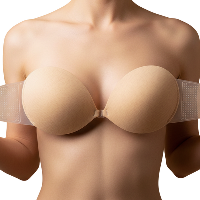 [위드버디] 웨딩브라 오프숄더 웨딩촬영 누브라 실리콘 끈없는 브라