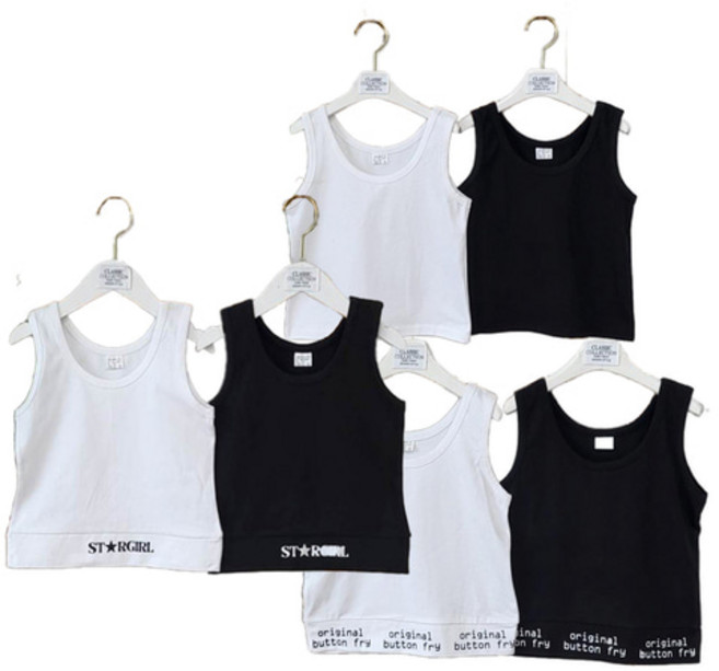 [러브비쥬엔젤] 주니어 가을 여아 레터링 기본 나시티셔츠 3종