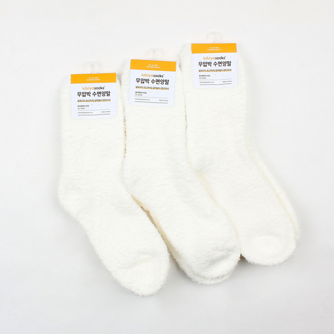 3켤레 세트 국산 복실복실 두툼하고 따뜻한 무압박 여성용 수면양말