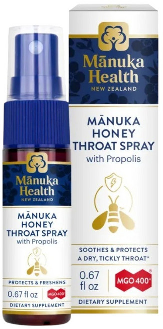 Manuka Health 麥蘆卡蜂蜜蜂膠噴霧 含 MGO 400+ 蜂蜜與 BIO30 蜂膠, 1, 20ml