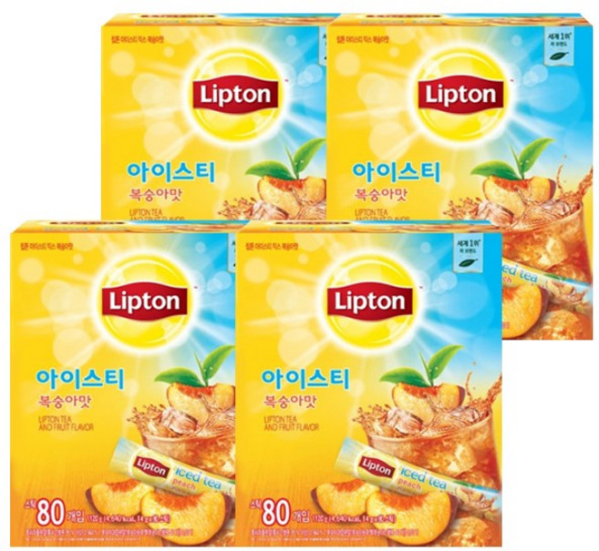 립톤 아이스티믹스 복숭아맛, 14g, 80개입, 4개