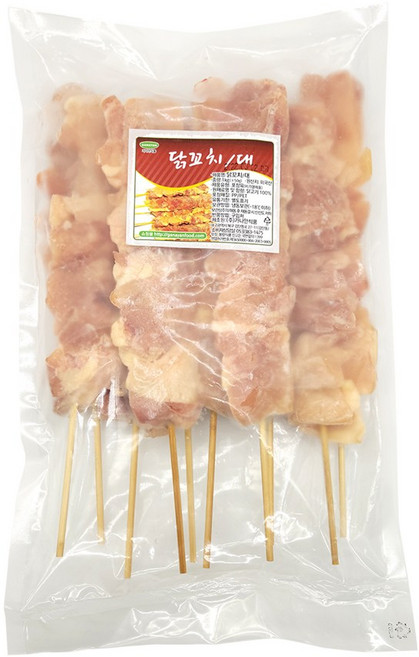 가나안식품 순살 닭꼬치 대 파닭 껍질 목살 염통 꼬치 숯불 구이 캠핑음식, 1kg, 1개