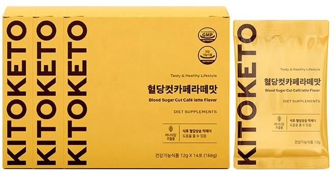 [키토케토]혈당컷카페라떼맛 바나바잎 혈당 커피믹스 바닐라라떼 다이어트커피, 3박스, 168g - 쿠팡