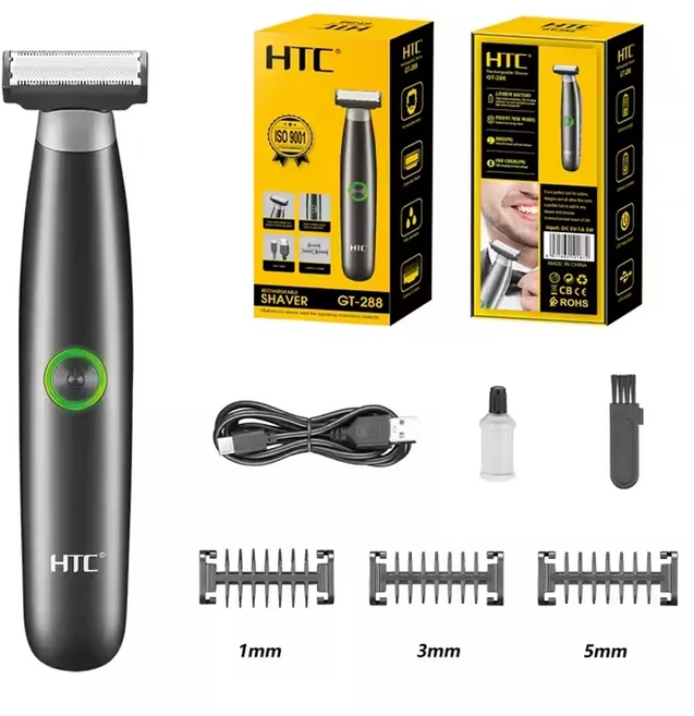 HTC 블랙 프라이데이 사이버 먼데이 2022 얼굴 + 바디 하이브리드 전기 트리머 및 면도기 남성용 음모, 03 Black-GT-288