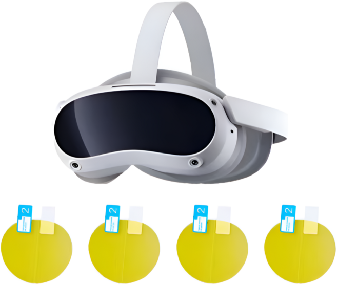 가치온 PICO 4 VR 헤드셋 투명 보호 필름, 4개, 단일, 렌즈필름