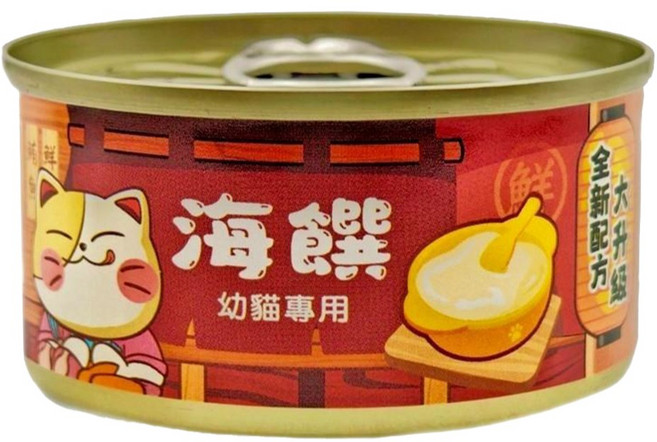海饌 貓罐 罐 貓零食 白身鮪魚 幼貓罐 蟹肉 鯷魚 鮭魚 吻仔魚 鮮蝦, 1箱, 海饌貓罐80g白鮪(幼貓)*24, 80g, 白身鮪魚(幼貓)