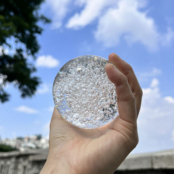 라이트앤 촬영용 투명 크리스탈 구슬, 크리스탈 기포 구슬 - 8cm