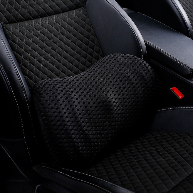 汽車靠墊車用腰墊腰靠車靠背墊護腰腰枕駕駛座椅腰託車載, 1個, 黑色:[4D網格]