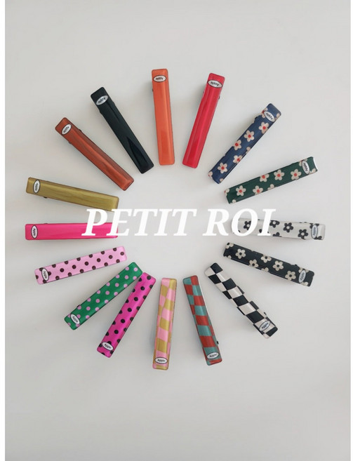 아크릴 빼빼로 머리핀 세트(꽃 도트 체크)