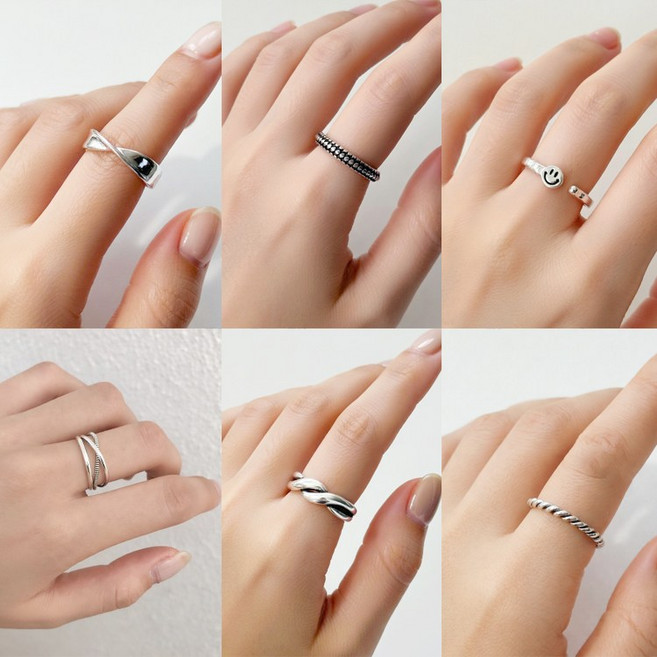 실버925 데일리 레이어드 반지 6종 세트