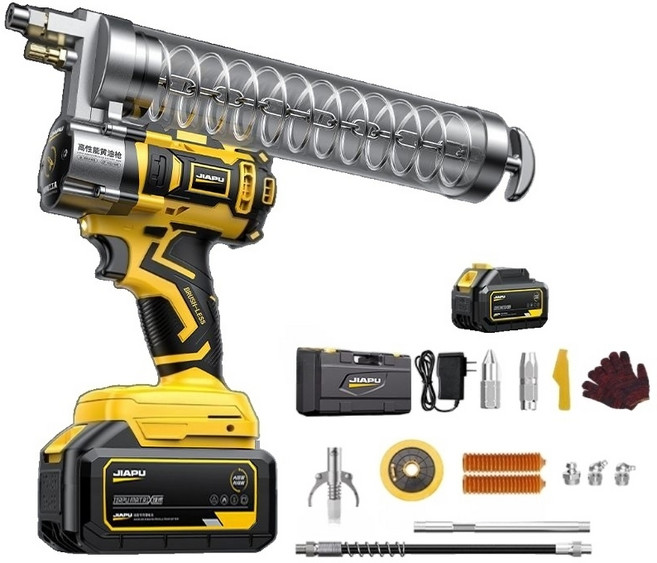 구리스주입기 자동 전동 구리스건 충전식 무선 그리스건, 69980mA 배터리 1개, 1개