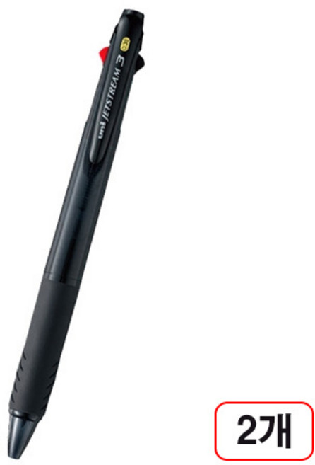 제트스트림 3색볼펜(SXE3-400/0.38mm), 2개, 블랙