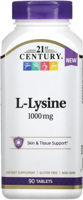 21st Century l-라이신 1000mg 90정, 21st Century l라이신 1000mg 90정, 1개 - 쿠팡