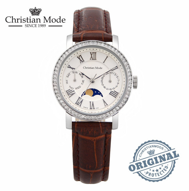 크리스챤모드 [본사백화점AS] 커플 문페이즈시계 CM401WTCH 남여 택 1