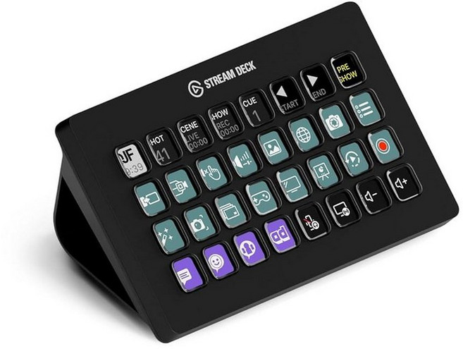 Elgato 스트림 데크 XL 어드밴스드 스트림 컨트롤 32개 커스텀 LCD 키 윈도우 10 맥OS 10.13 이상 (10GAT9901), 블랙, 키 32개, 32 Keys