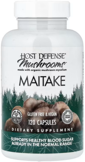 Host Defense 유기농 잎새버섯 (마이타케) 균사체 캡슐, 120정, 1개