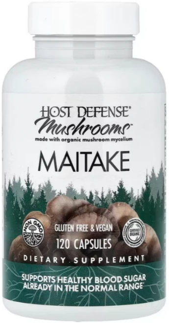 Host Defense 유기농 잎새버섯 (마이타케) 균사체 캡슐, 120정, 1개 - 쿠팡