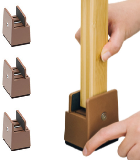 곽씨네슈퍼 가구 다리 너비 조절 높이조절발 5cm 일자 4개입, 브라운, 1세트