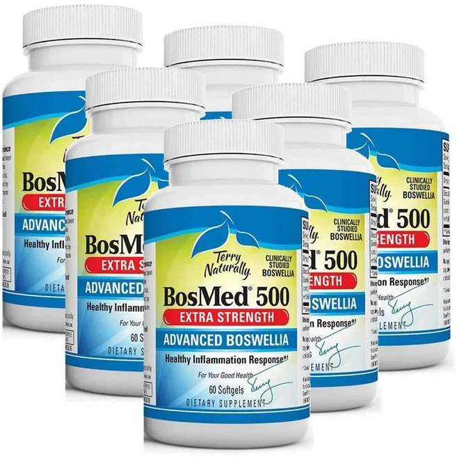 테리 내추럴리 보스메드 500 보스웰리아 엑스트라 스트렝스 소프트젤 Terry Naturally BosMed 500 Boswellia, 60정, 6개 - 쿠팡