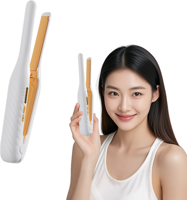 무선 뿌리 볼륨 고데기 12MM 판고데기, 화이트