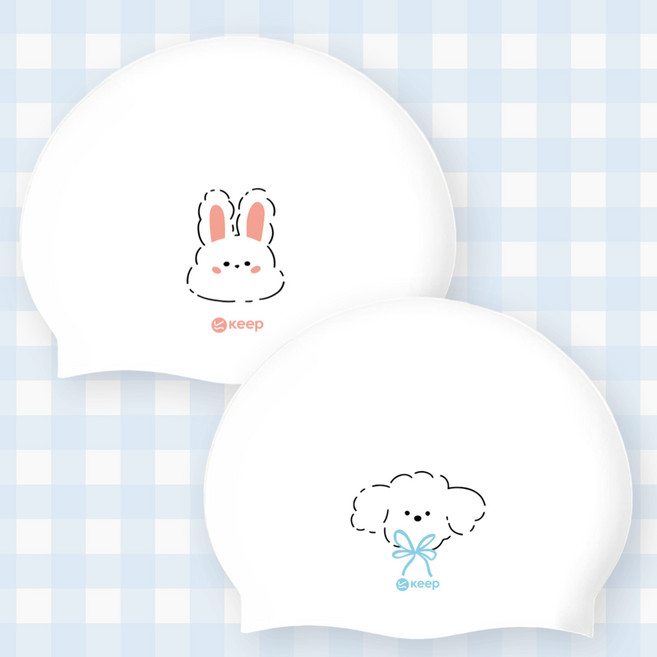 킵스위밍 폼폼토끼 퍼피 어린이 키즈 수모, 1개, 화이트