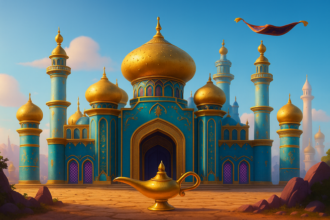 [리리감성] 디즈니스타일 현수막 궁전 현수막 실사 3D입체스타일 배경 음악회 무대 대형현수막 무료디자인 무료문구수정 자유문구 현수막 크기조정가능 행사용 빠른제작배송, 알라딘