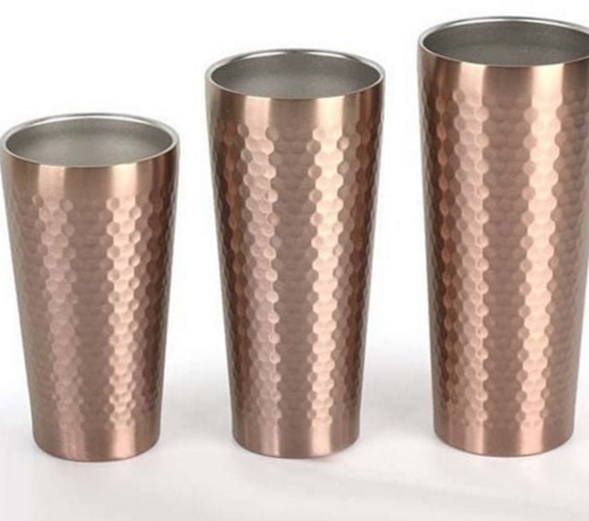 이중 진공 컵 홈카페 커피 물컵 벌집 스텐 컵 맥주 아이스 텀블러 업소용 골드컵 머그컵 카페용 무늬 캠핑, 430ml