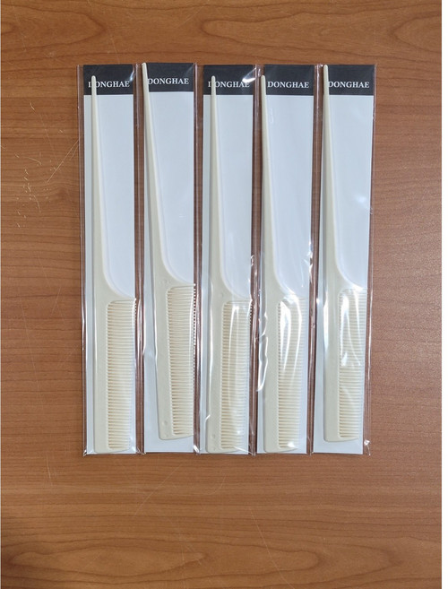 동해 꼬리빗 미용사 국가고시 자격증 시험용 학원용 지참준비 실기재료 4번, 아이보리, 5개