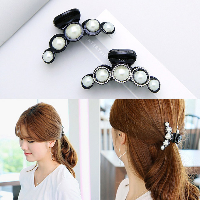 미다미 동글진주 반머리 집게핀(중)