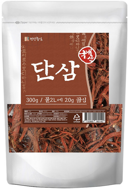 건강중심 국산 단삼 말린 단삼뿌리, 1개, 300g