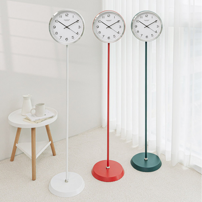 무소음투톤미스틱스탠드시계, 화이트