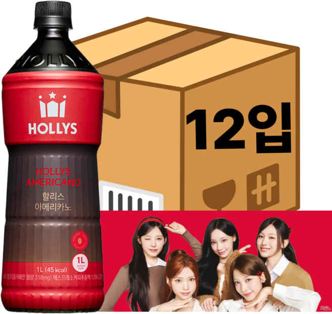 할리스 아메리카노, 1L, 12개