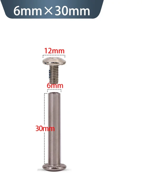 4PCS 6/8mm 나사 리벳 볼트 수하물 액세서리 교체 트롤리 부품 가방 호환 용품 바퀴 차축 수리 M6 M8, 01 4PCS, 01 6mm x 30mm