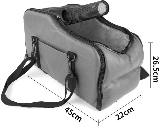 디앤이펫 3in1반려동물 강아지 차량용 카시트 백팩 슬링백 겸용 이동장, 1개, 그레이