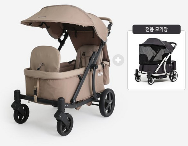 폼포라 폼포라N2 접이식 유아웨건 + 모기장, 화이트프레임, 캔디 핑크