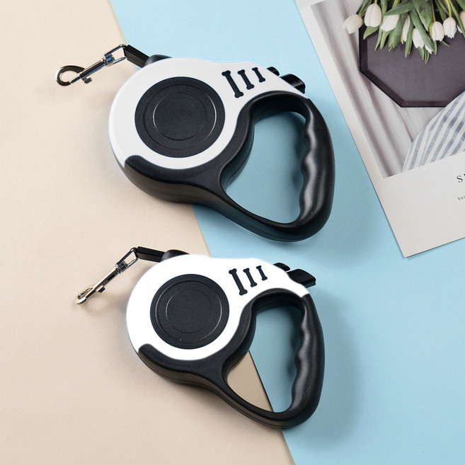 캣도그 강아지 자동 리드줄 꼬임방지, 1개, 화이트