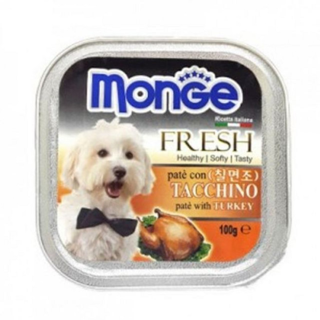 이태리산 몽이 추천 사각캔100g 칠면조 꾸안꾸 강아지, 1개