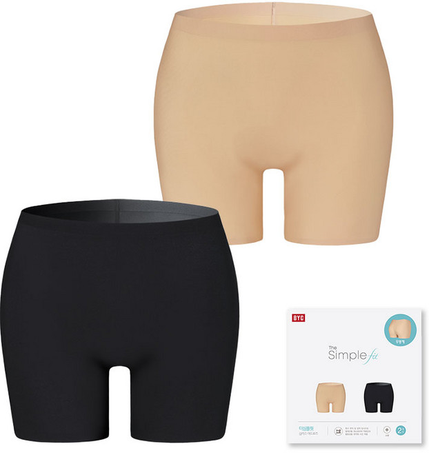 BYC 편한 심플핏 여성 심리스 드로즈 2매입