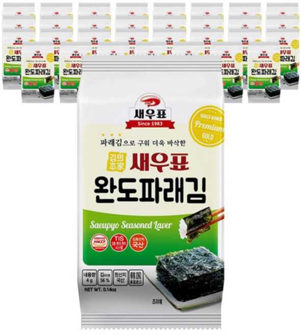 새우표 완도 파래 도시락김, 4g, 32개