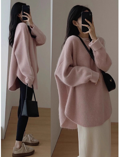 퓨어 캐시미어 하프 풀오버 이너 스웨터