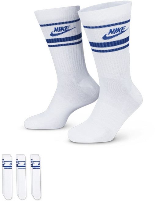 NIKE 基本款長襪, 1個, DX5089105(白藍),M, 白藍